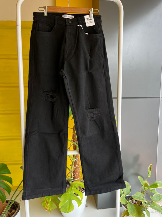 Ripped Wide-Leg Denim Jeans For Women SL294