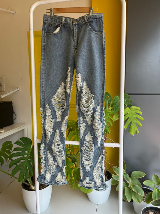 Ripped Denim Jeans For Women SL294