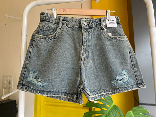 Ripped High-Waist Denim Shorts For Women SL294