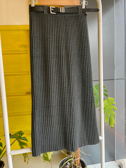 Ribbed Knit Pencil Skirt Women SL294