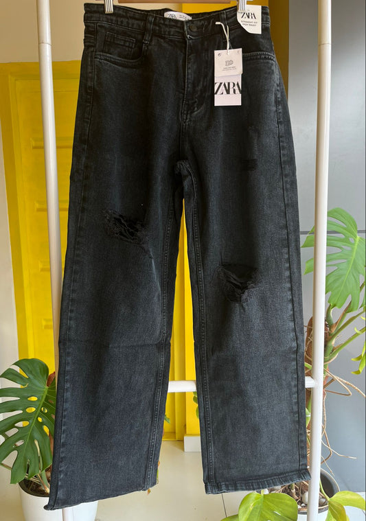 Ripped Wide Leg Denim Jeans For Women SL294