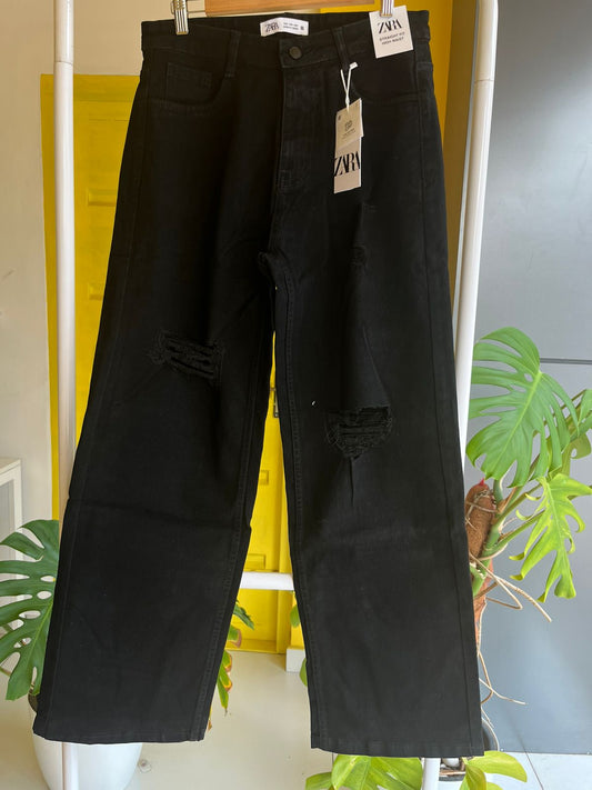 Ripped Wide Leg Denim Jeans For Women SL294