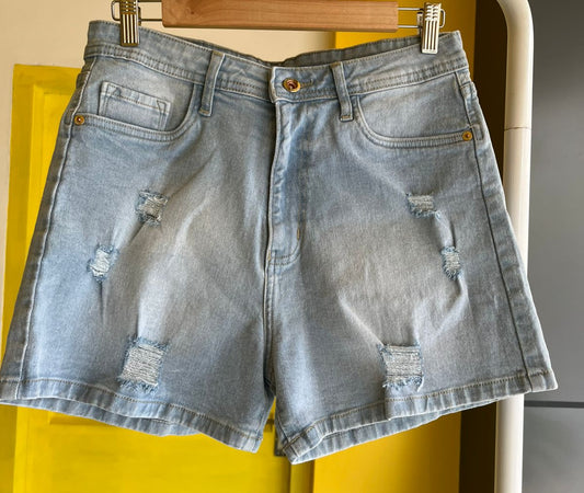Ripped High-Waist Denim Shorts For Women SL294