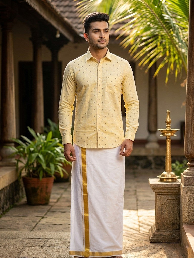 Southloom Pure Cotton Yellow Lines Shirt SLSHIRT 48 FS