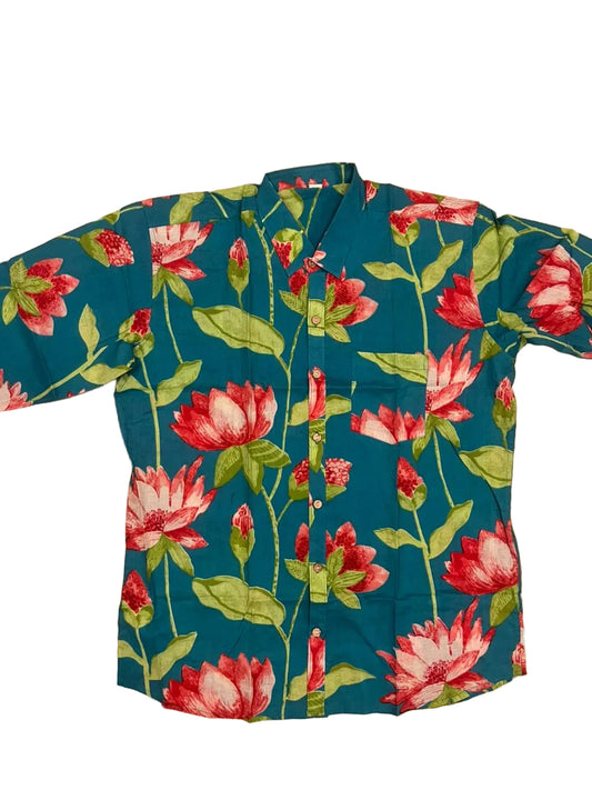 Southloom Jaipur Pure Cotton Block Printed Shirt for Men in Full Sleeve
