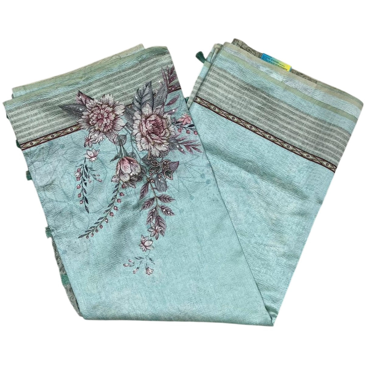 Southloom Designer Colour Saree with Floral Woven Works Across Body in Blue