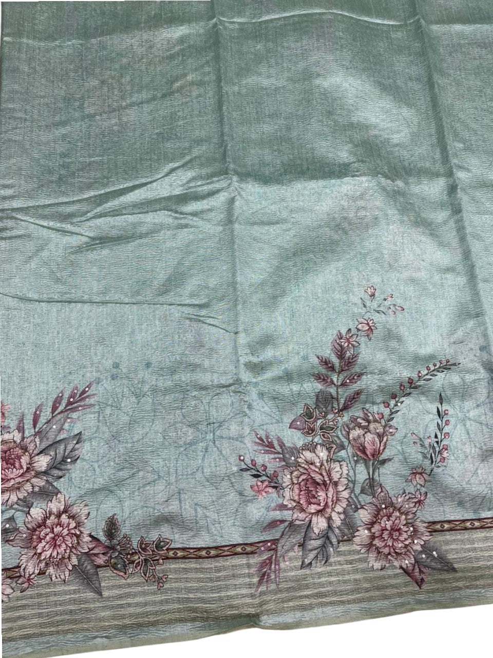 Southloom Designer Colour Saree with Floral Woven Works Across Body in Blue