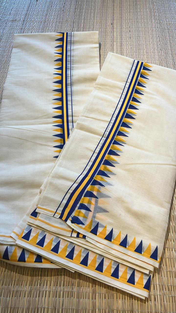 Kerala Cotton Temple Set Mundu (2.80 meter) SL370