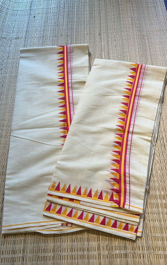 Kerala Cotton Temple Set Mundu (2.80 meter) SL370