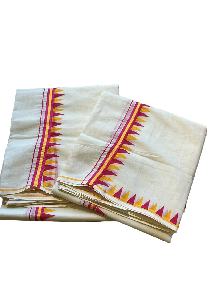 Kerala Cotton Temple Set Mundu (2.80 meter) SL370
