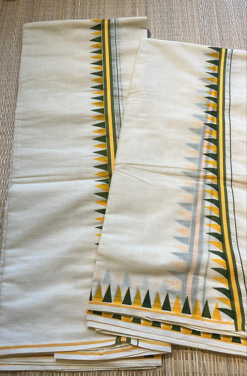 Kerala Cotton Temple Set Mundu (2.80 meter) SL370
