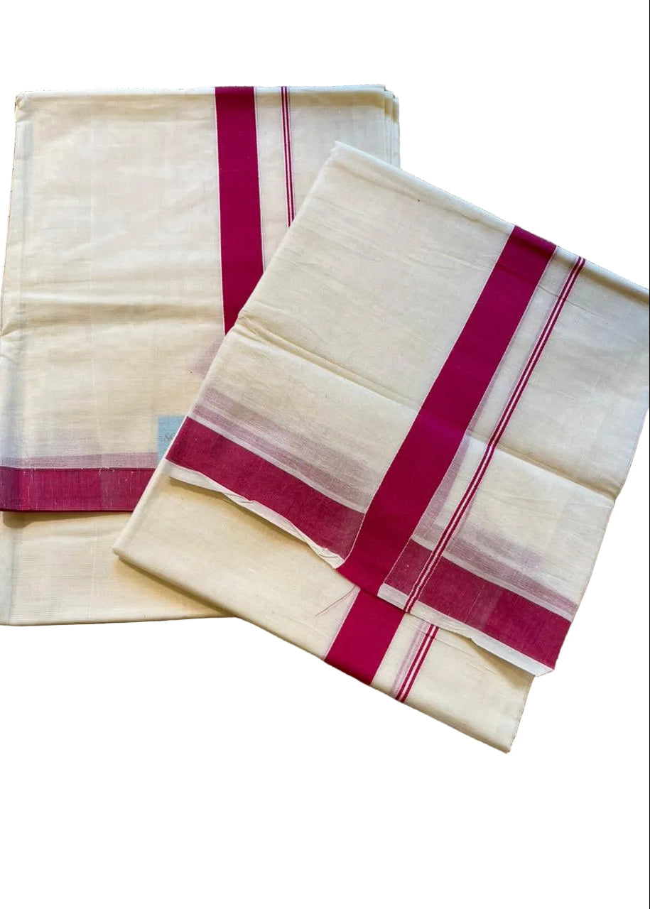 Kerala Cotton Navy Blue Kara Set Mundu 2.80 mtrs SL425