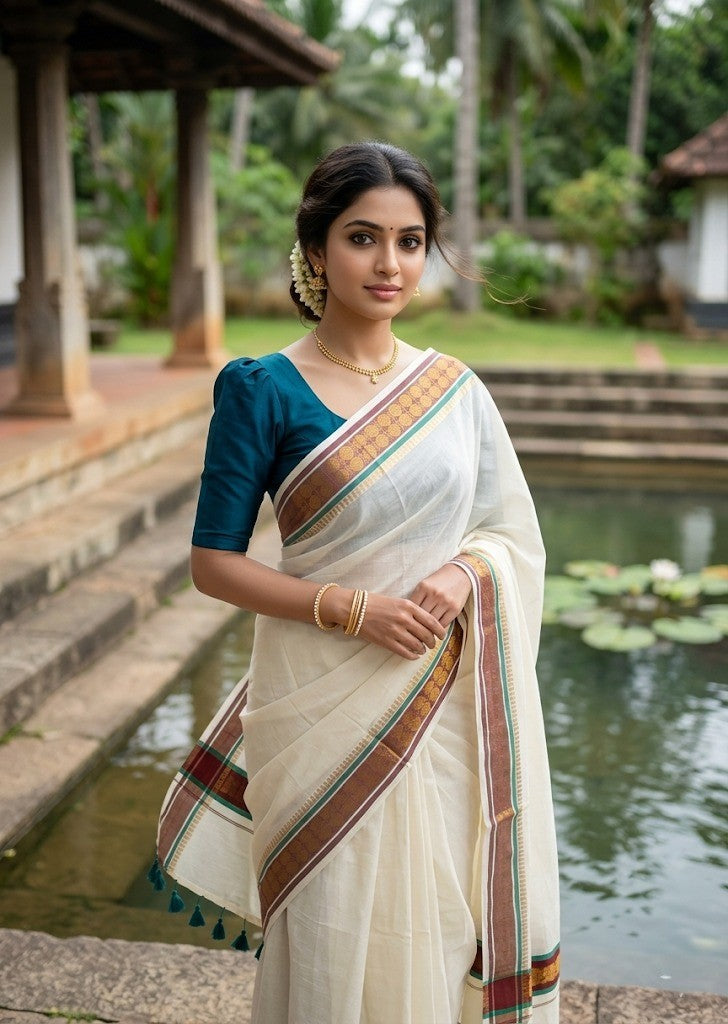 Southloom Mul Cotton 120 x 120 Soft Fabric Saree SL215