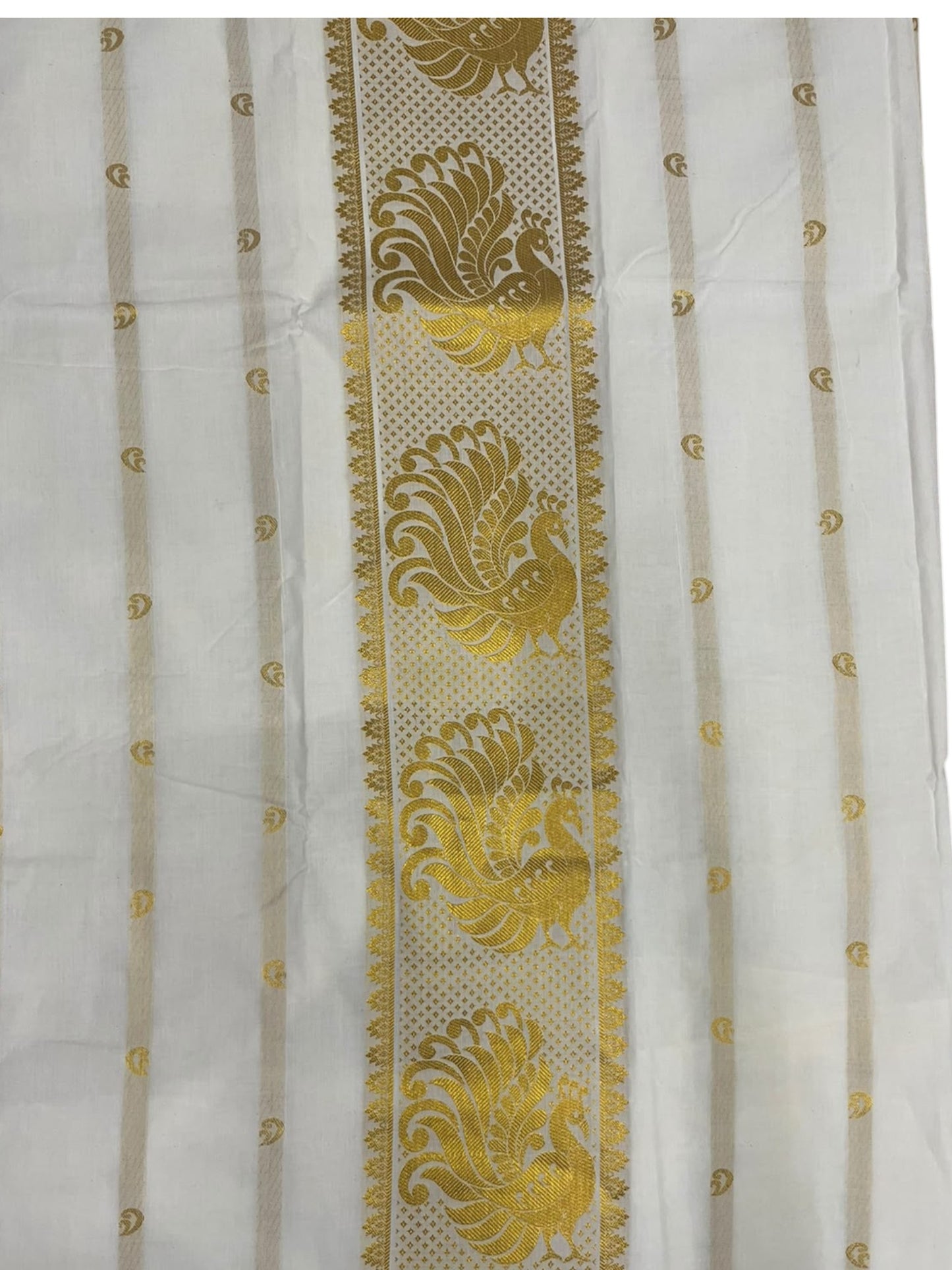Southloom™ Cotton Churidar Salwar Suit Unstiched Material with Woven Peacock Design  (include Lines Shawl / Dupatta)