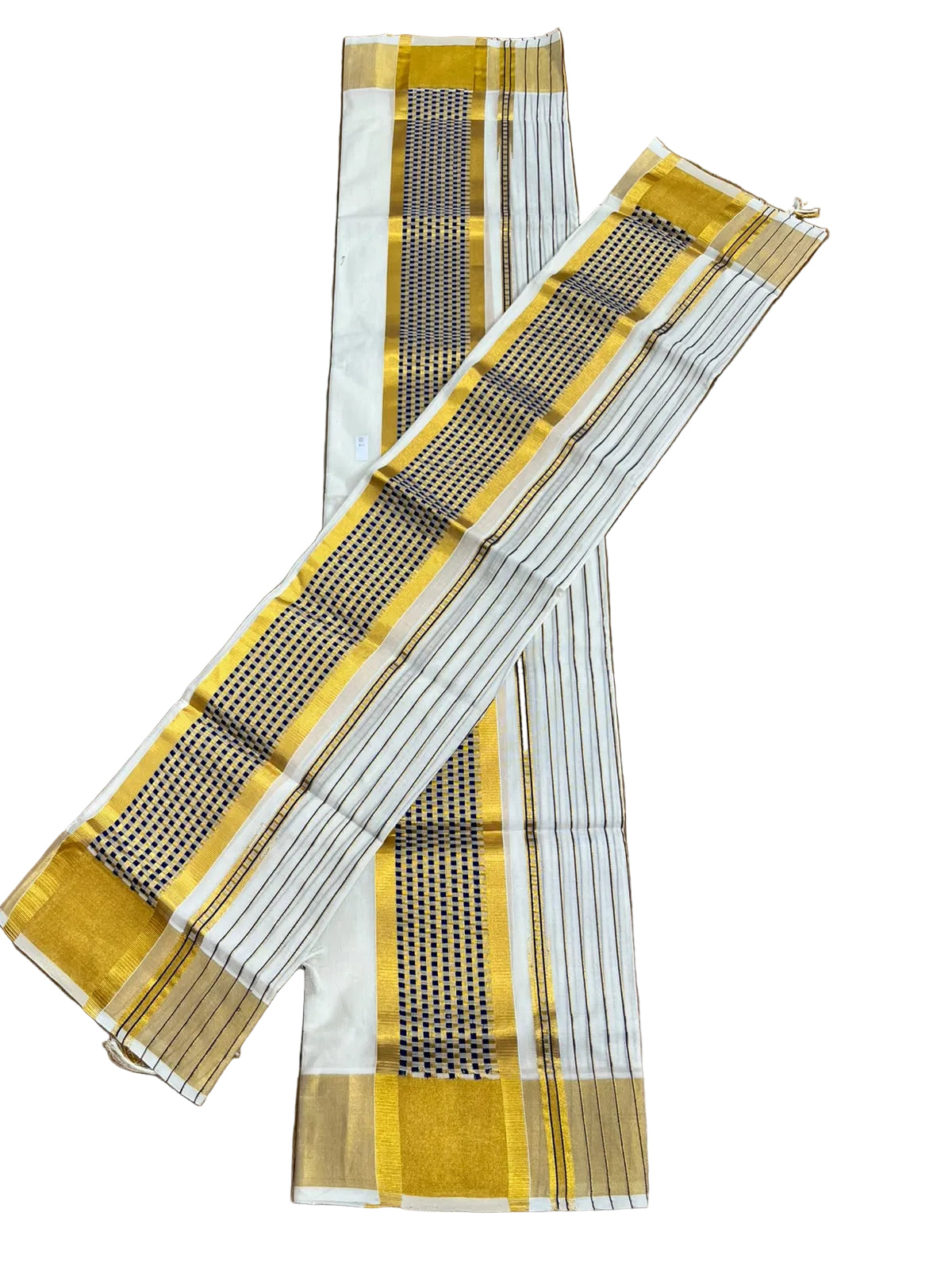 Southloom Cotton Handloom Set Mundu (Royal Blue) SL619