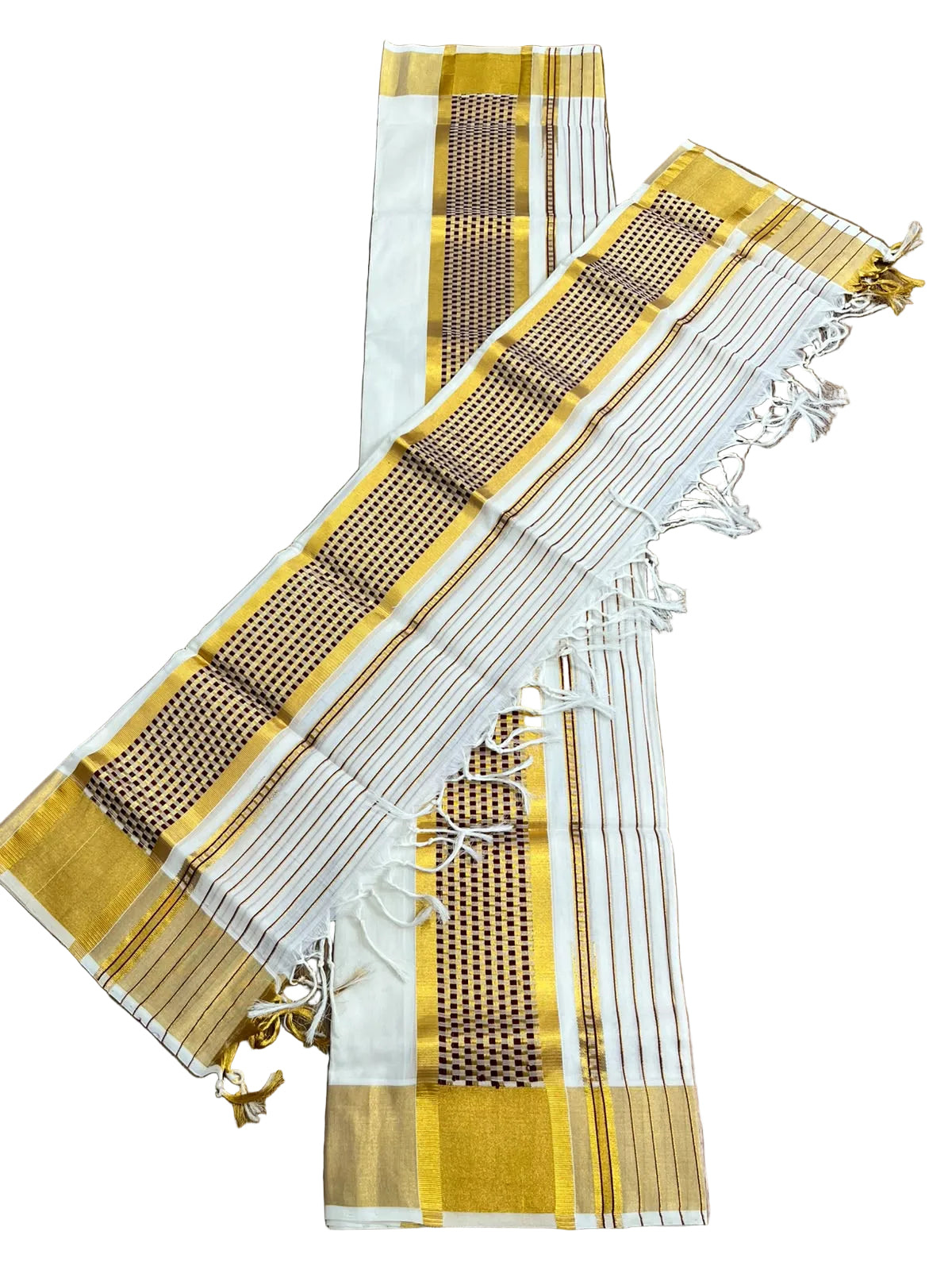 Southloom Cotton Handloom Set Mundu (Maroon) SL619