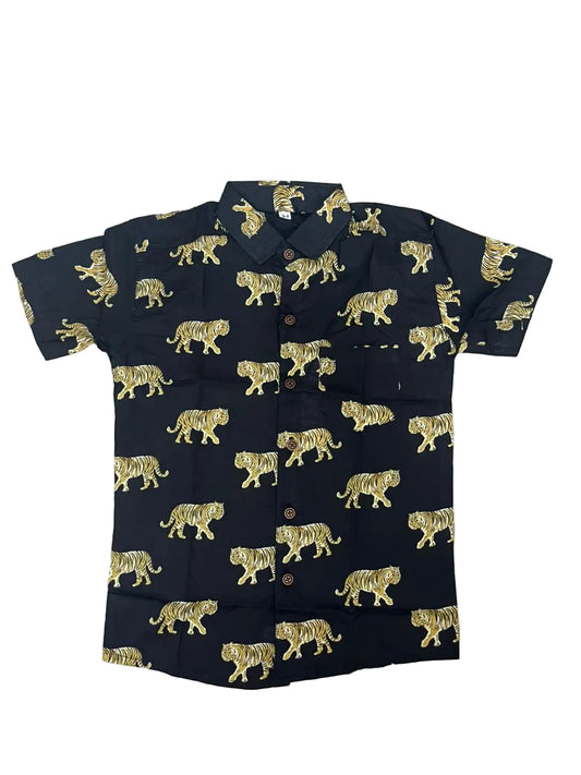 Southloom Pure Cotton Jaipur Printed Shirt For Kids Half Sleeves SL607