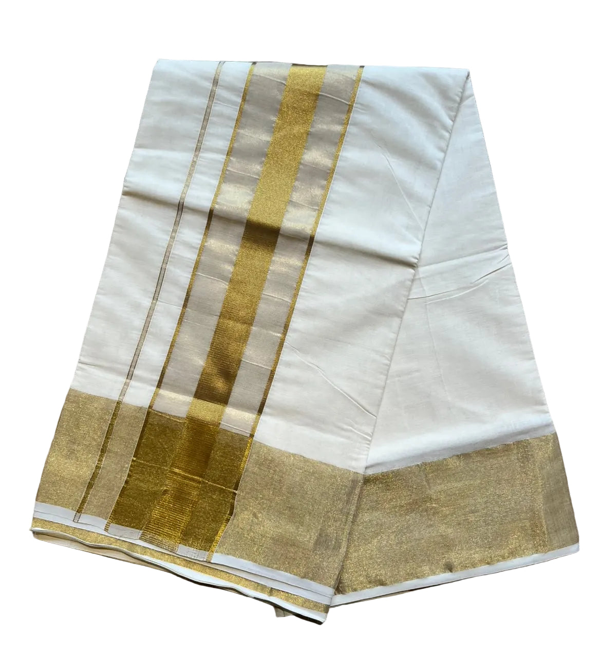 Kerala Cotton Saree With Golden Kasavu