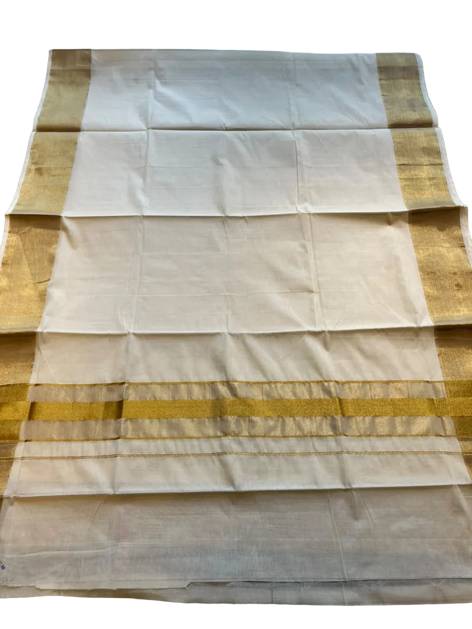 Kerala Cotton Saree With Golden Kasavu