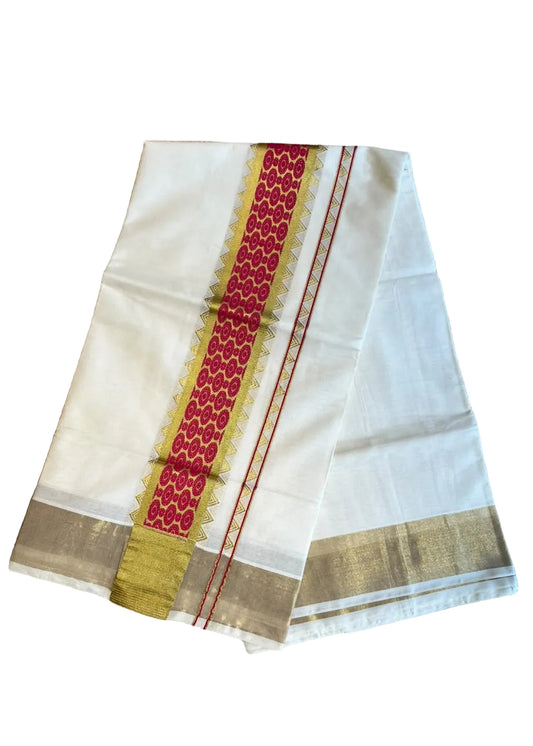 Southloom Kerala Cotton Saree (Rani Pink) SL452