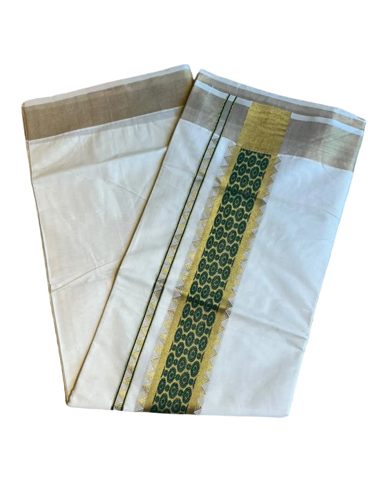 Southloom Kerala Cotton Saree (Green) SL452