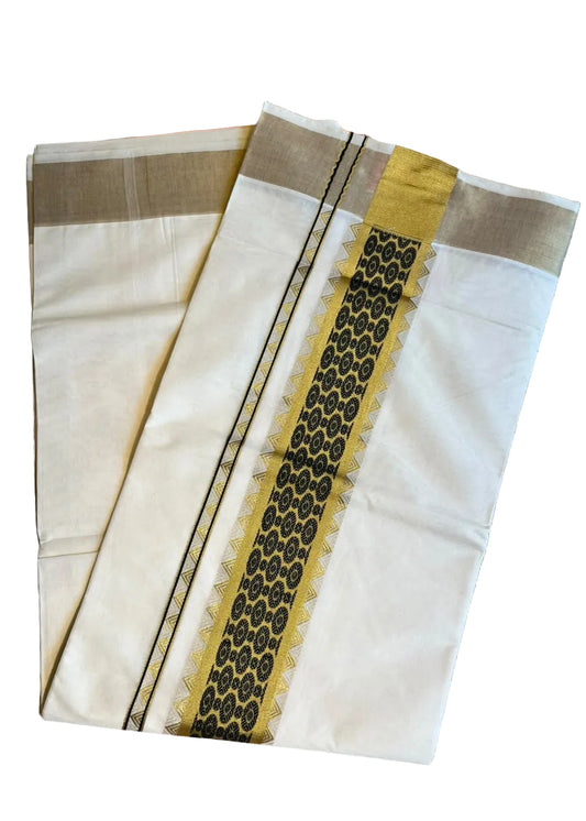 Southloom Kerala Cotton Saree (Black) SL452