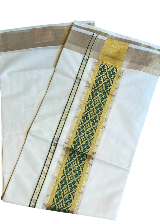 Southloom Kerala Cotton Saree (Green) SL452