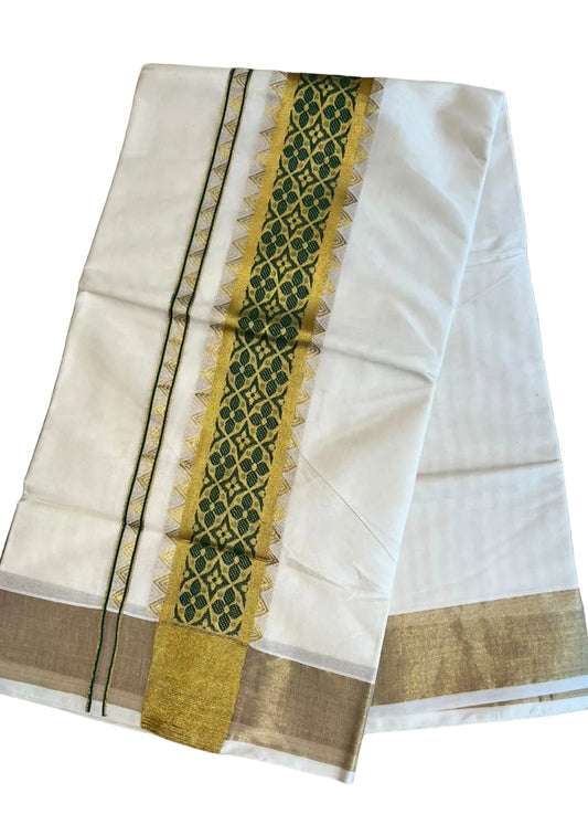 Southloom Kerala Cotton Saree (Green) SL452