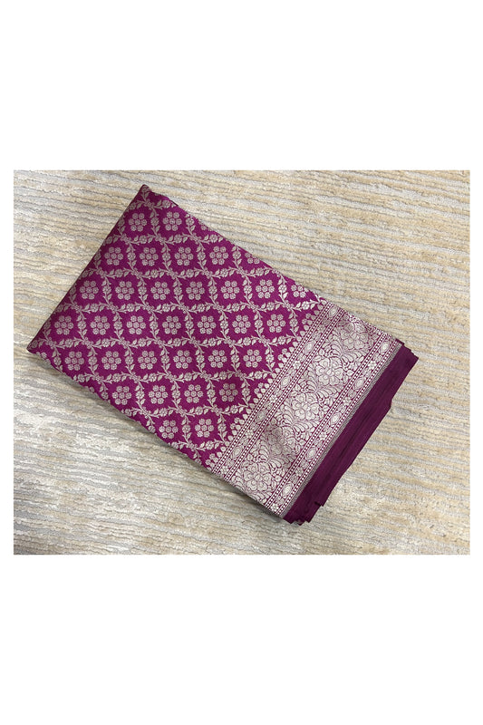 Southloom Banarasi Silk Saree with Woven Work in Magenta
