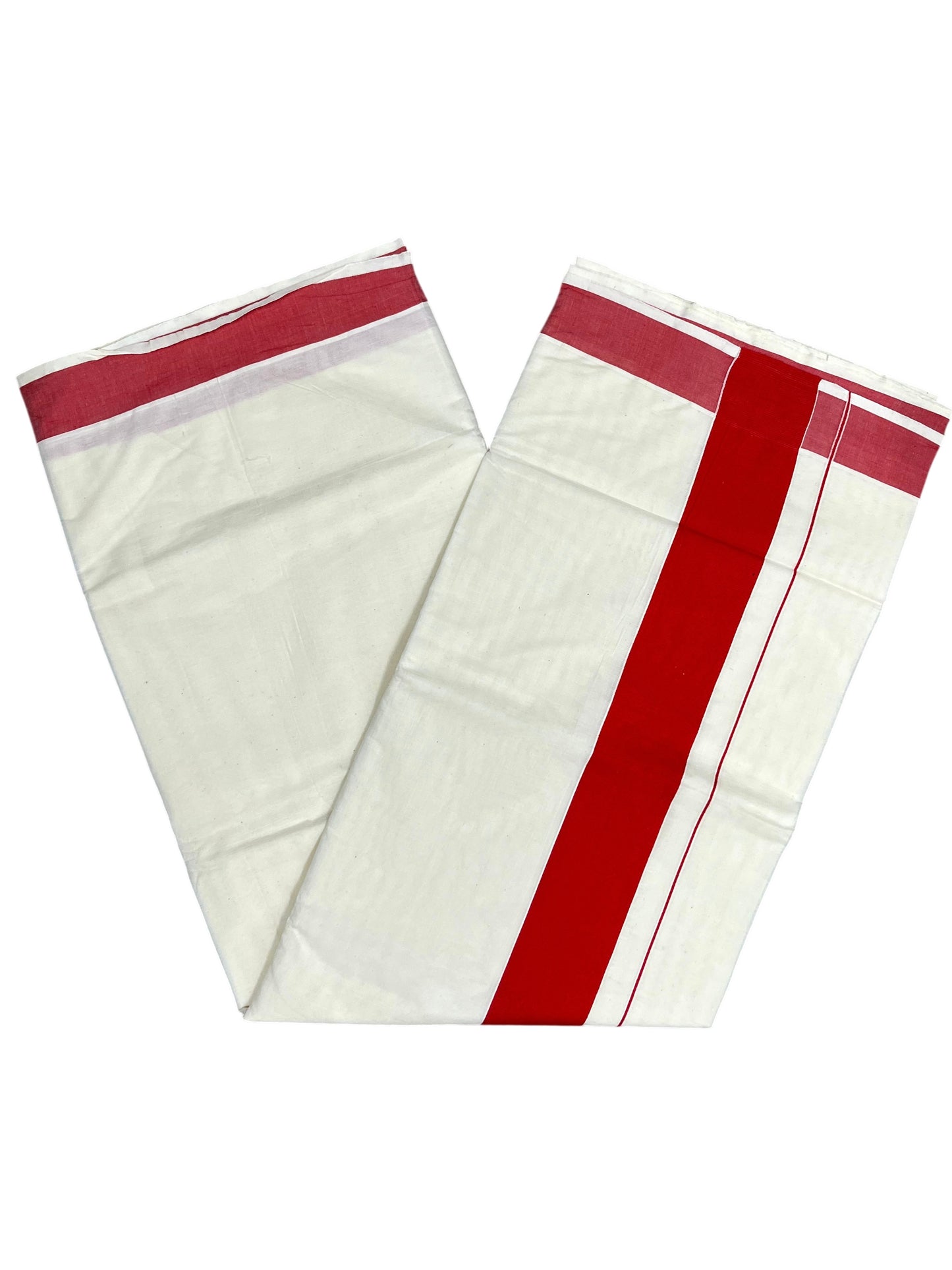 Southloom Pure Cotton Kerala Saree with Plain Dark Orange Border