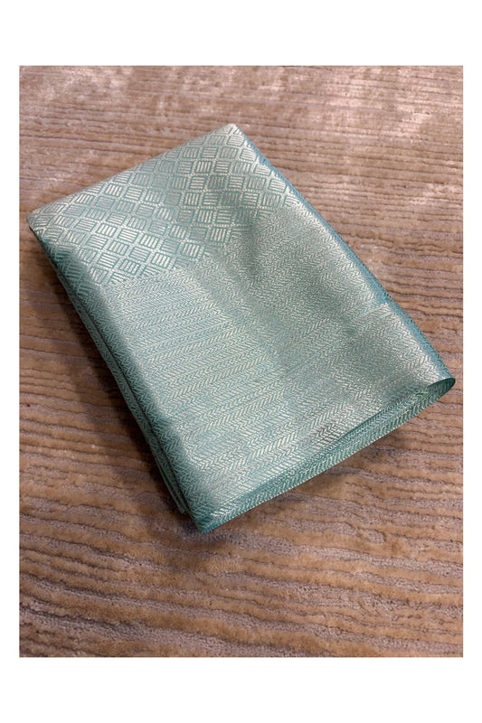 Southloom Banarasi Silver Zari Brocade Work Silk Saree in Blue Pastel Shade