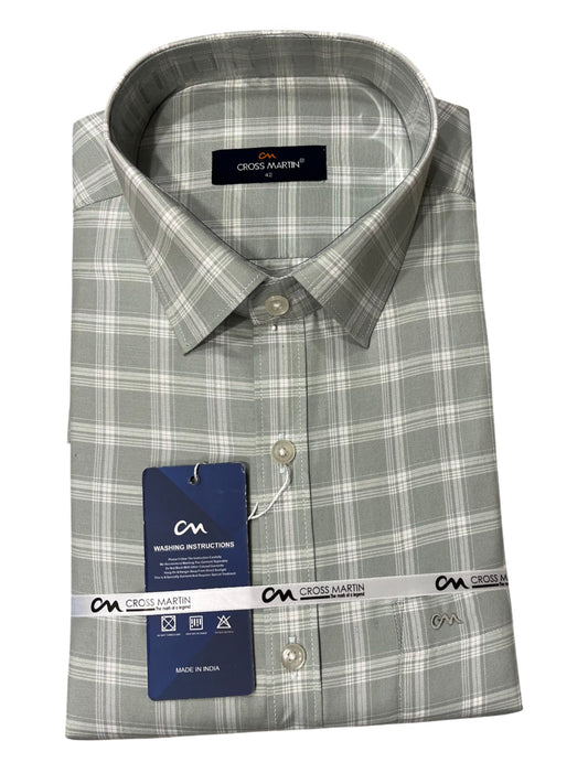 Southloom Pure Cotton Gray Cheack Shirt (XL FS)