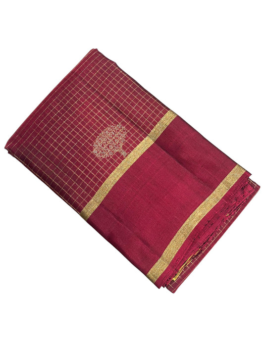 Southloom Pure Handloom Bridal Kanchipuram Silk Saree with Korvai Work(Maroon & Gold)