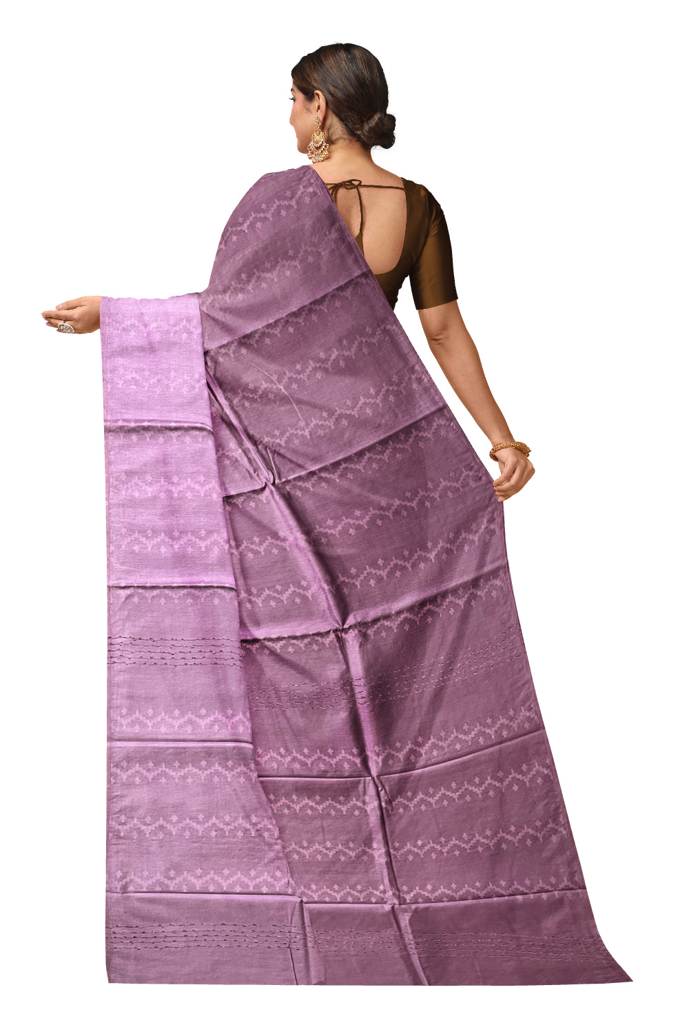 Southloom Semi Silk Lavender Designer Saree