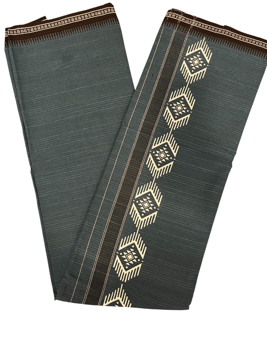 Southloom Blue Printed Single Mundu / Otta Mundu / Lungi (South Indian Kerala Dhoti)