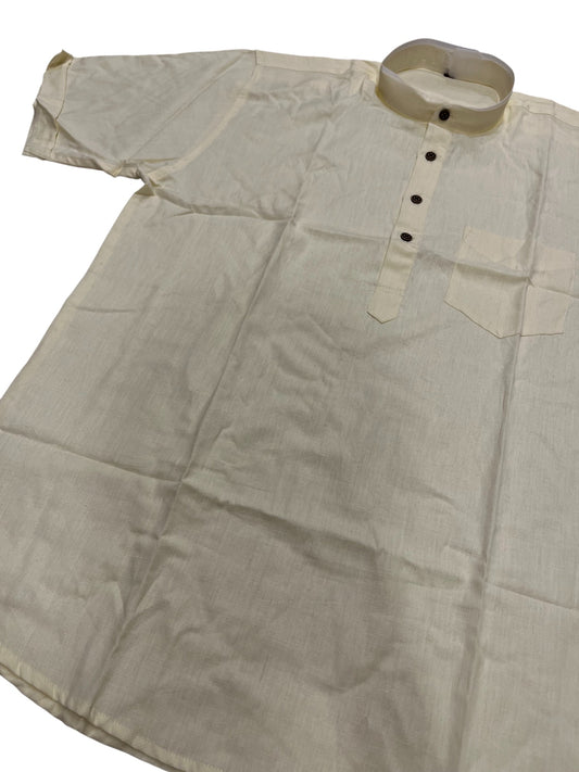 Southloom Beige Short Cotton Kurta Shirt for Men
