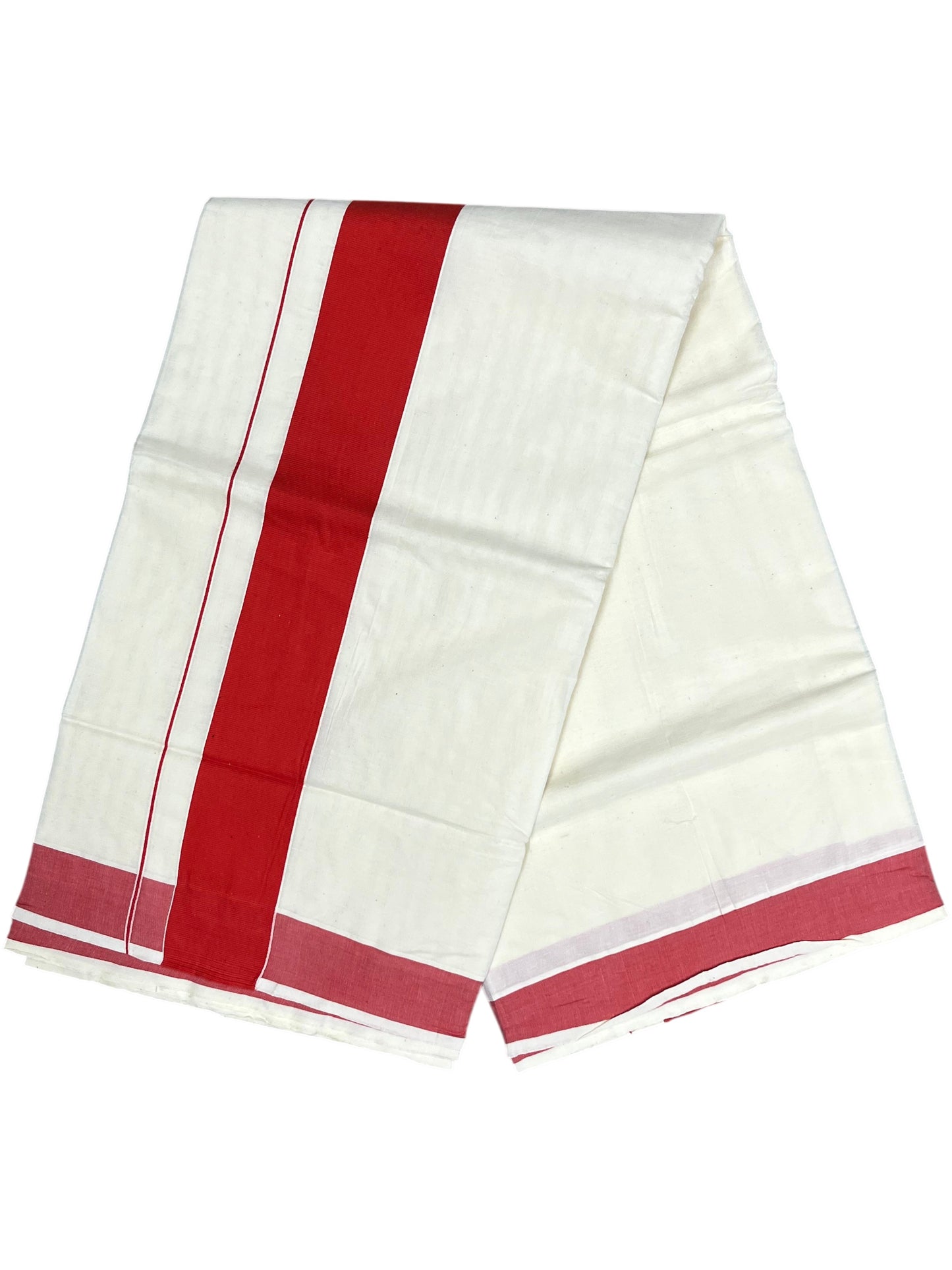 Southloom Pure Cotton Kerala Saree with Plain Dark Orange Border