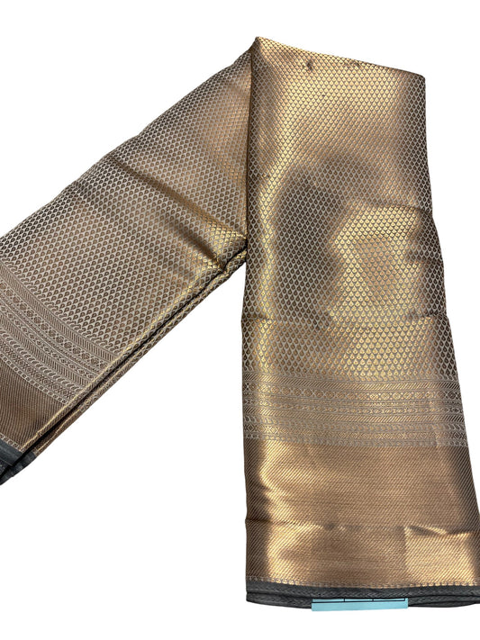 Southloom Premium Semi Silk Zari Work Brocade Saree in Bridal Gray with Matching Pallu