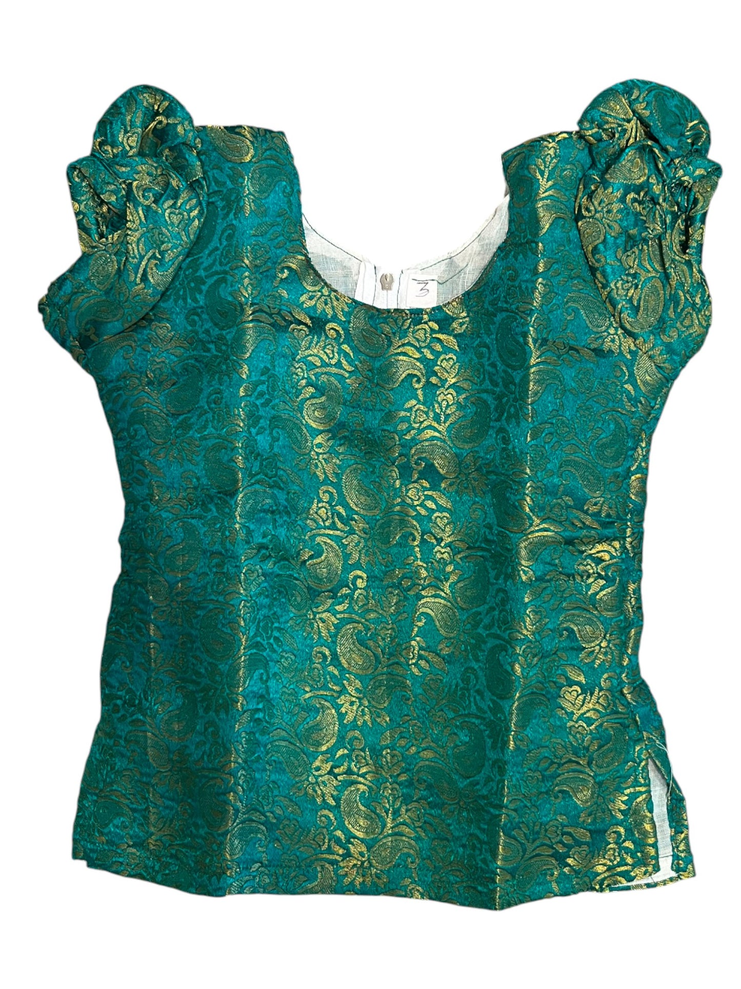 Southloom Kerala Tissue Kasavu Pavada Blouse  for Kids