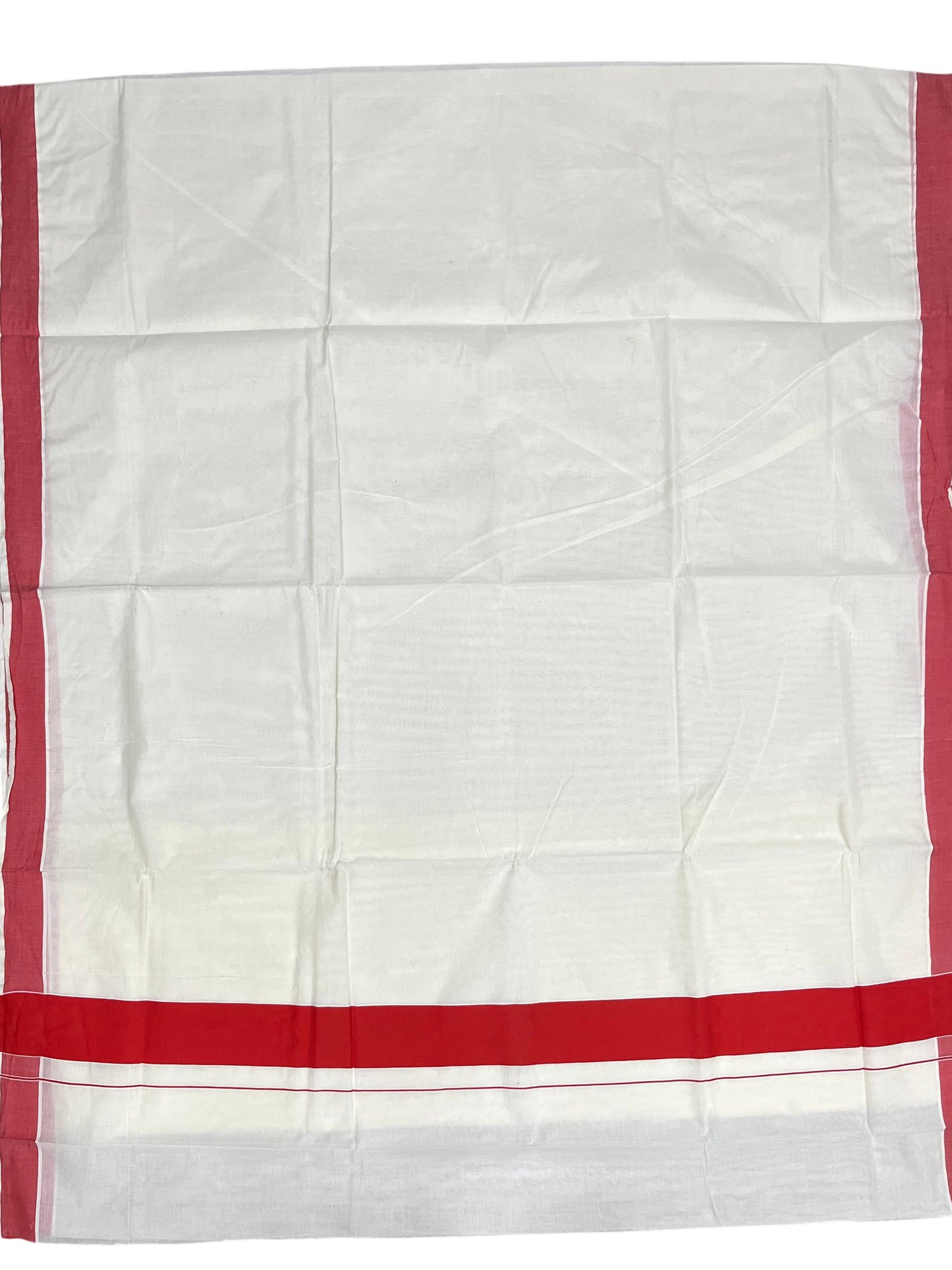Southloom Pure Cotton Kerala Saree with Plain Dark Orange Border