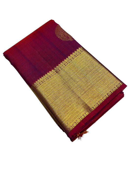 Southloom Premium Bridal Handloom Kanchipuram Silk Saree With Butta Works (Magenta)