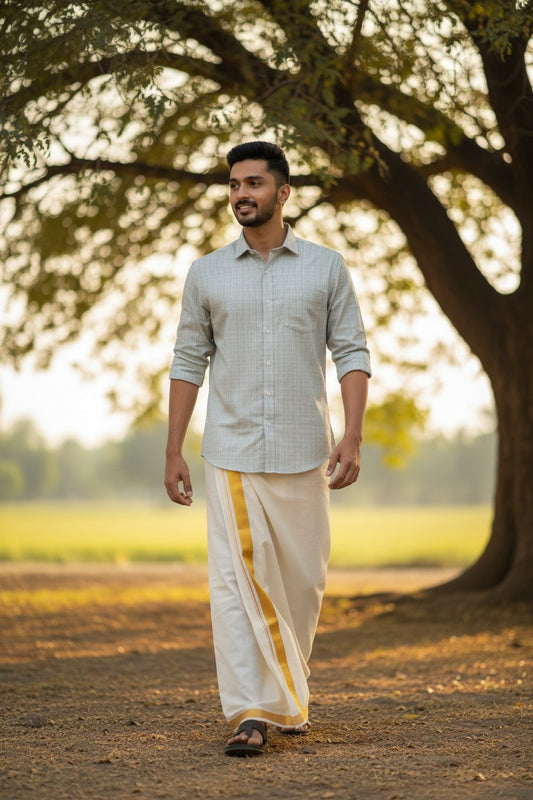 Southloom Pure Cotton Green Lines Shirt SLSHIRT 42 FS