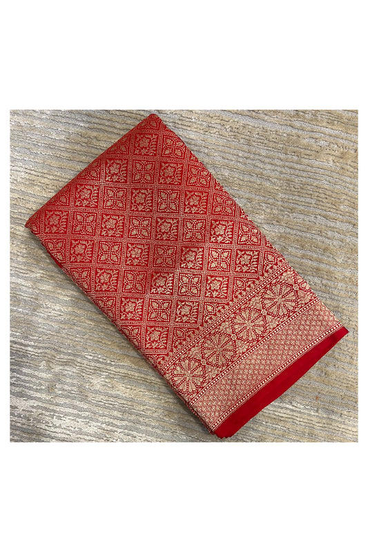 Southloom Banarasi Silk Saree with Woven Work in Red
