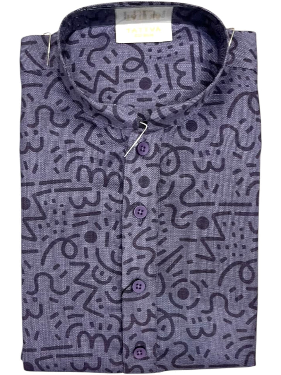 Southloom Blue Printed Semi Silk Short Kurta for Men SL590
