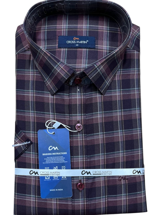 Southloom Pure Cotton Brown Check Shirt SLSHIRT 40HS