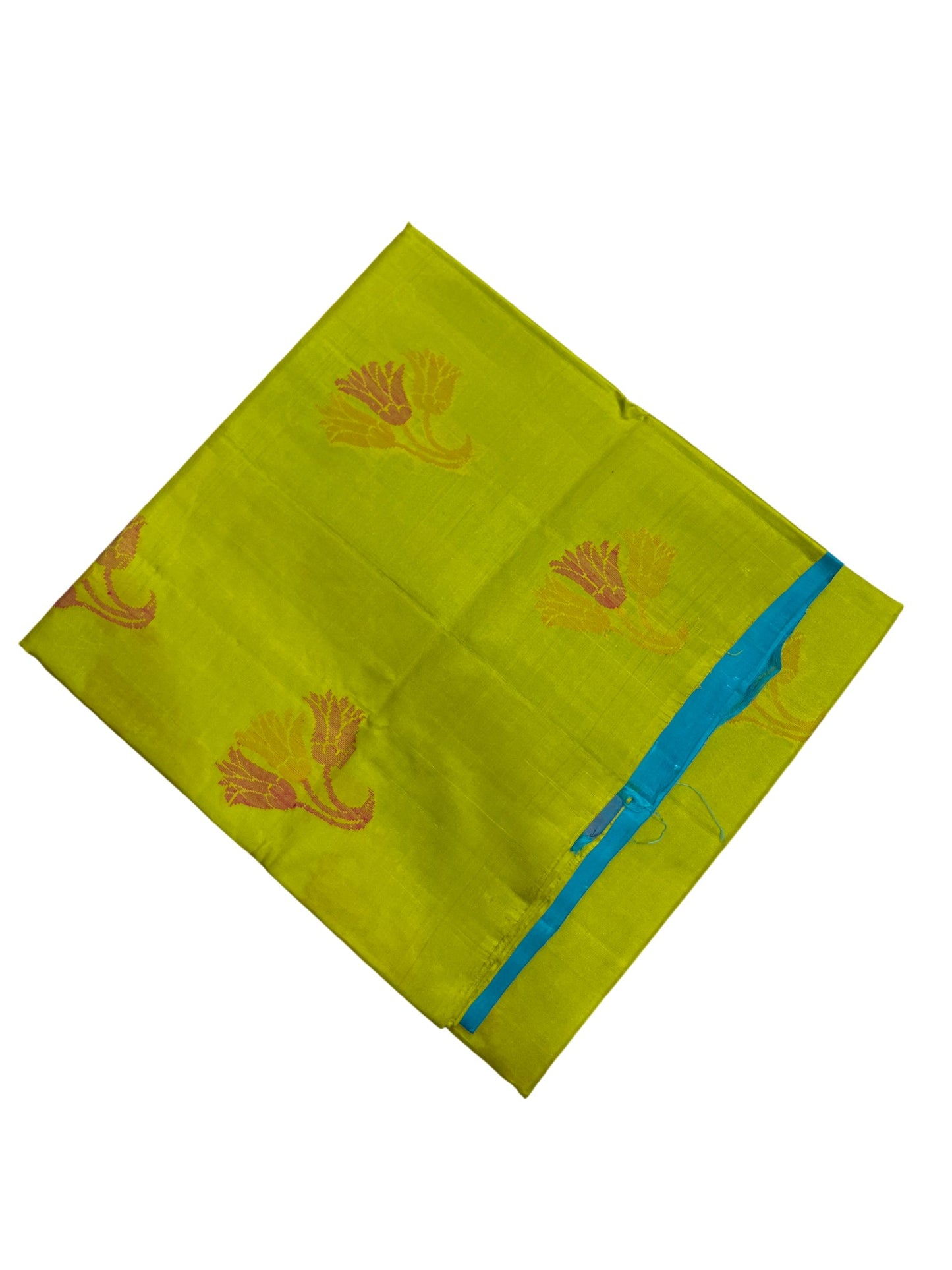 Southloom Pure Handloom Bridal Kanchipuram Silk Saree with Korvai Work (Green & Blue)