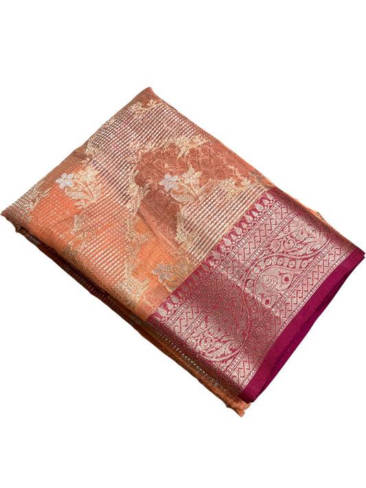 Southloom Tissue Banarasi Silk Saree with Woven Work on Body and Borders