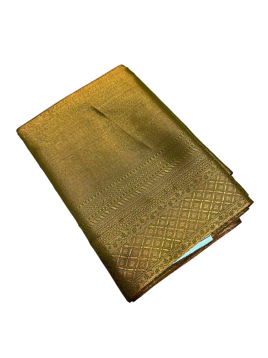 Southloom Premium Semi Silk Zari Work Brocade Saree in Bridal Green with Matching Pallu