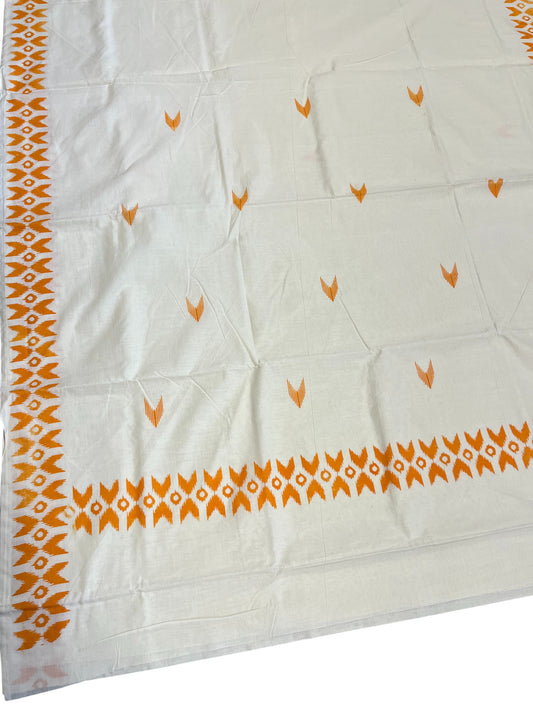 Southloom Ikat Design Yellow Printed Saree with Blouse Piece