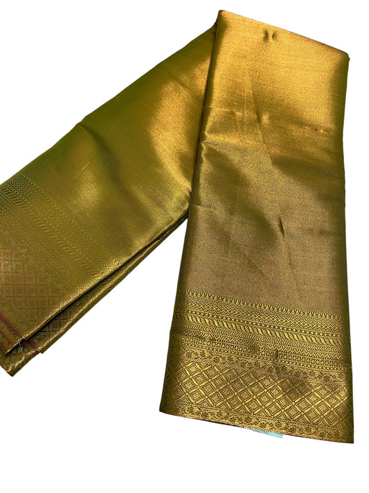 Southloom Premium Semi Silk Zari Work Brocade Saree in Bridal Green with Matching Pallu